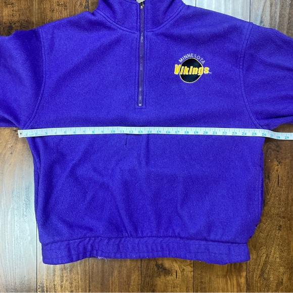 MINNESOTA VIKINGS Vintage LOGO 7 Game Day Pullover Zip Up Fleece Size Large - Picture 6 of 12